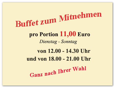 Buffet zum Mitnehmen